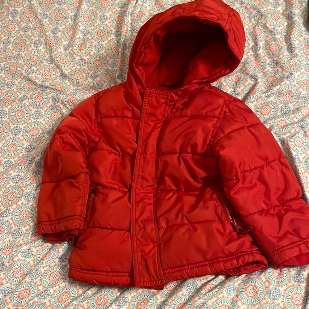 Kids Red Puffer Jacket